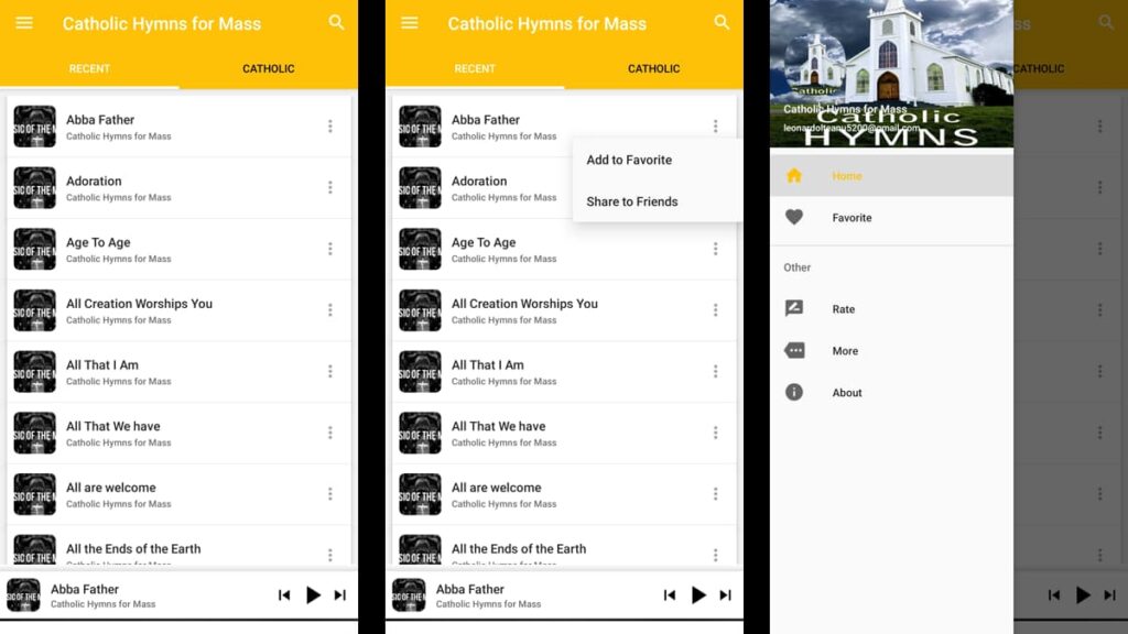 Harmony of Faith : A la rencontre des hymnes catholiques app 4 Application pour les hymnes catholiques