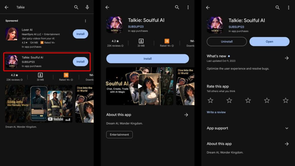Talkie: App AI Soulful - Una nuova era di narrazione digitale 3 App Talkie