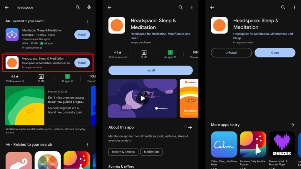 Raggiungete subito la serenità con l'app Headspace per il sonno e la meditazione 3 Spazio di testa