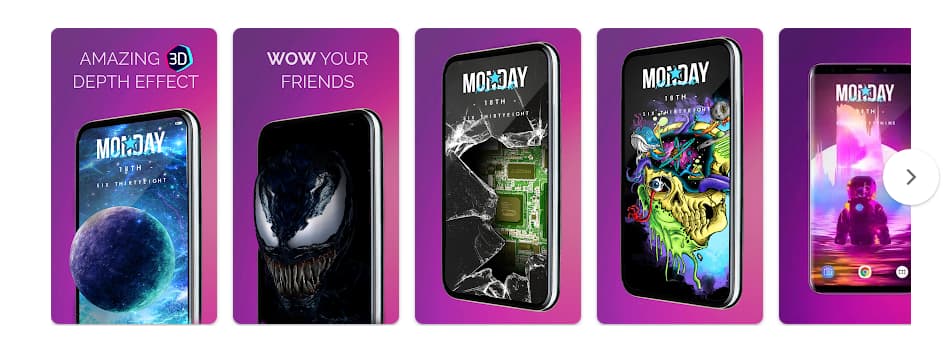 Die beste App für 3D-Hintergrundbilder - 4D Parallax Wallpaper 2 3D-Tapeten