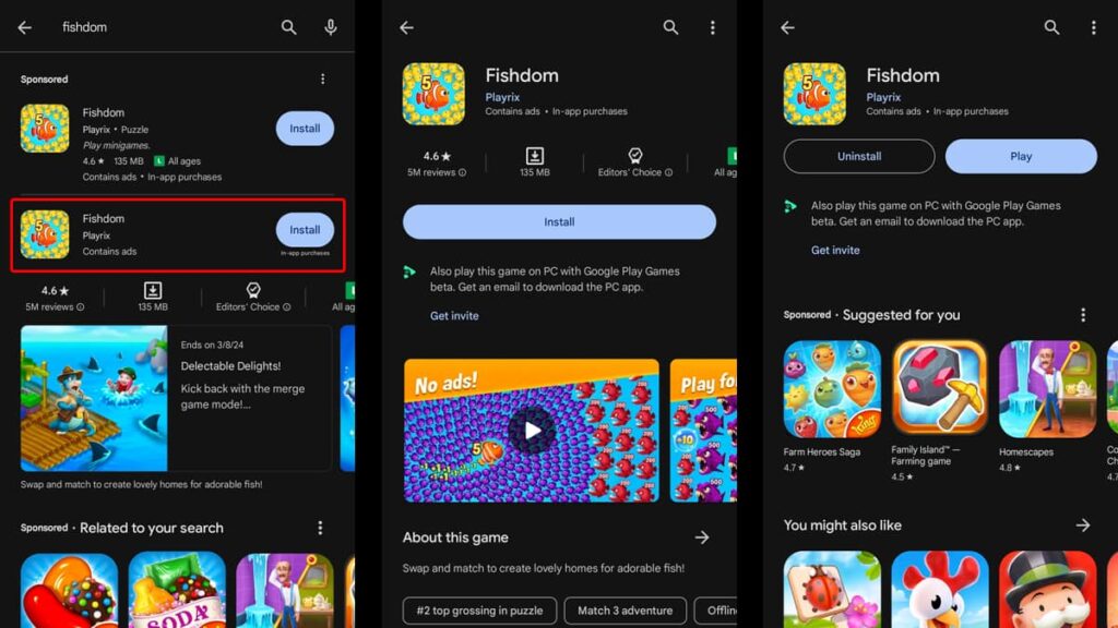 Erforsche die Tiefen des Fishdom-Puzzlespiels 4 Fishdom Rätselspiel