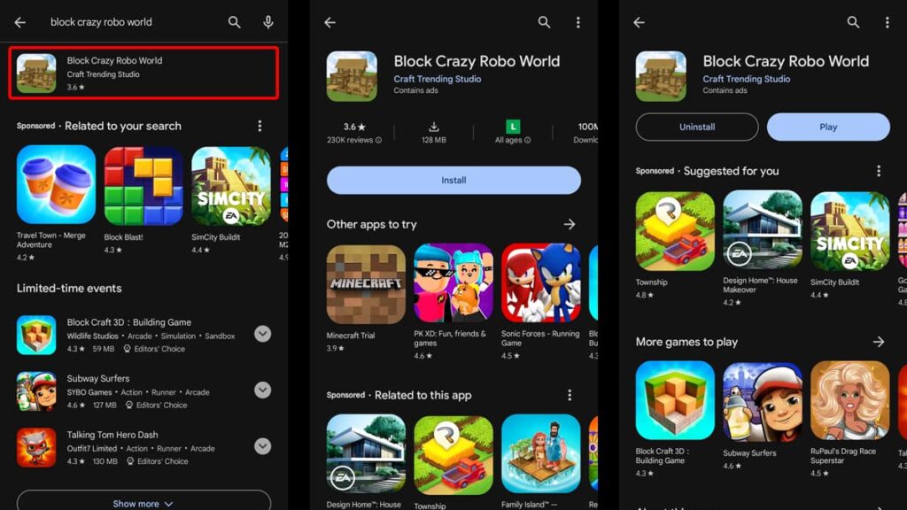 Craft, Build, and Explore in Block Crazy Robo World 4 Block Crazy Robo World