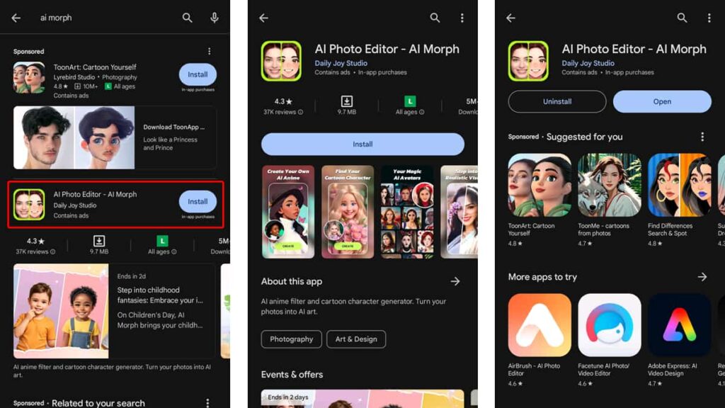Turn Your Photos into Cartoon Art with AI Morph 4 AI Morph