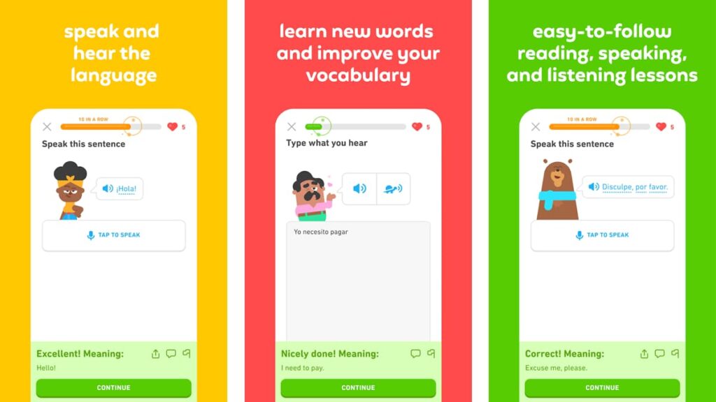 Applications d'apprentissage de l'anglais