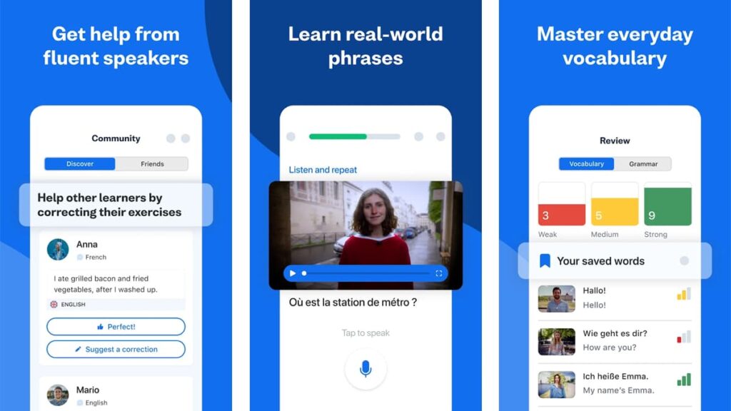 Applications d'apprentissage de l'anglais